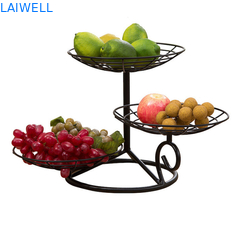 32CM Height Baking Black Metal Iron Multilayer Iron Fruit Tray Custom Design for Convenience