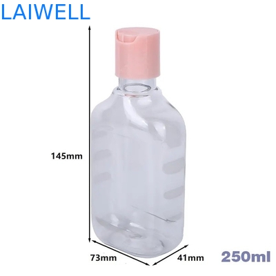 73*41*145MM 250ML Eco PET Square Transparent Lotion Bottles Reusable Plastic Containers for Home Organization