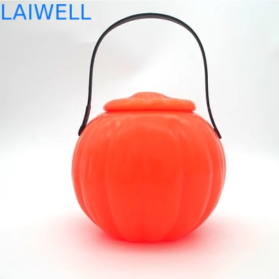 Reusable PP Plastic Containers Custom Halloween Pumpkin Bucket Lantern Candy Basket With Handle