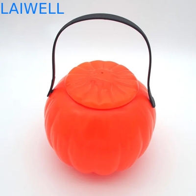 Reusable PP Plastic Containers Custom Halloween Pumpkin Bucket Lantern Candy Basket With Handle