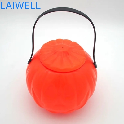 Reusable PP Plastic Containers Custom Halloween Pumpkin Bucket Lantern Candy Basket With Handle