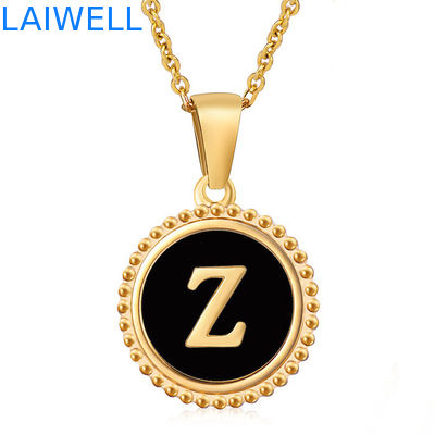Unique Jewelry 16MM 18K Gold Plated Stainless Steel 3D Shell Letter Necklace Women'S Letter Pendants
