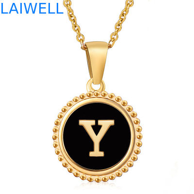 Unique Jewelry 16MM 18K Gold Plated Stainless Steel 3D Shell Letter Necklace Women'S Letter Pendants