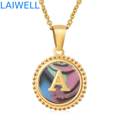 Unique Jewelry 16MM 18K Gold Plated Stainless Steel 3D Shell Letter Necklace Women'S Letter Pendants