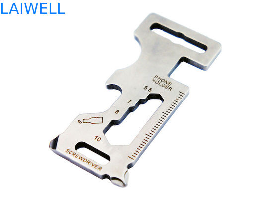 Outdoor Precision Punch Stamping 70MM Sandblasting Multifunctional Stainess Steel Bottle Opener EDC Tool Card