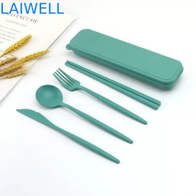 Lightweight Eco Tableware Accessories Food Grade Wheat Straw Fibre 4-PC Flatware Set For High Temperature Environments