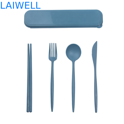 Lightweight Eco Tableware Accessories Food Grade Wheat Straw Fibre 4-PC Flatware Set For High Temperature Environments