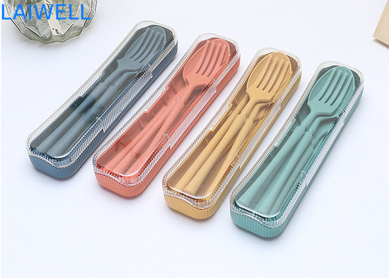 Foldable 4-PC Cutlery Set High Temperature Resistant Eco Tableware Accessories Made Of Wheat Straw Fiber Various Sizes Eco-Friendly And Durable