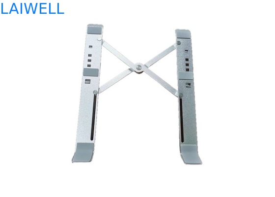 Lightweight Portable 253*60*20mm Gray Aluminum Folding Adjustable Metal Laptop Stand Simple And Elegant Design