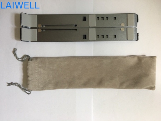 Lightweight Portable 253*60*20mm Gray Aluminum Folding Adjustable Metal Laptop Stand Simple And Elegant Design