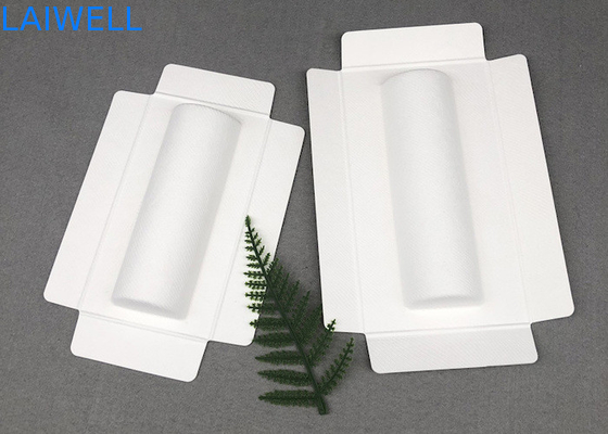 White Color Sustainable Sugarcane fibre Tray EcoPack Accessories Biodegradable And Can Be Composted After With Custom Branding