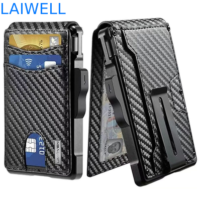 11.2*7.4*1.7cm Black High Capacity Aluminium RFID Card Holders Holds Up To 12 Cards Perfect for Business Travel Luxury Design