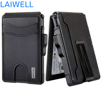 11.2*7.4*1.7cm Black High Capacity Aluminium RFID Card Holders Holds Up To 12 Cards Perfect for Business Travel Luxury Design