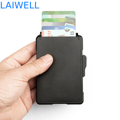 11.2*7.4*1.7cm Black High Capacity Aluminium RFID Card Holders Holds Up To 12 Cards Perfect for Business Travel Luxury Design