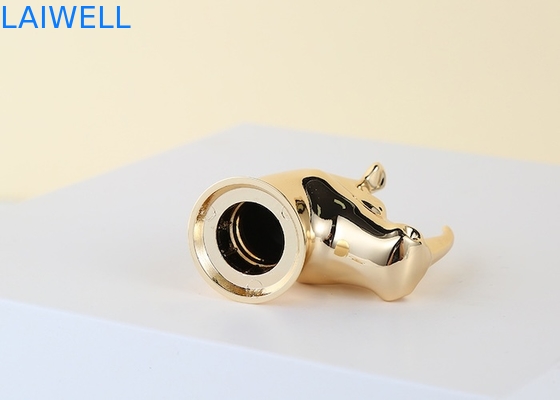 Customizable Animal Design Gold Color Plating Zinc Alloy Die Casting Perfume Bottle Caps Fits Most Perfume Bottles