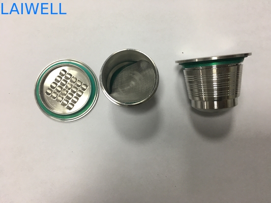 CNC Lathe Machining SS304 Reusable Coffee Capsule / Coffee Filter Cup