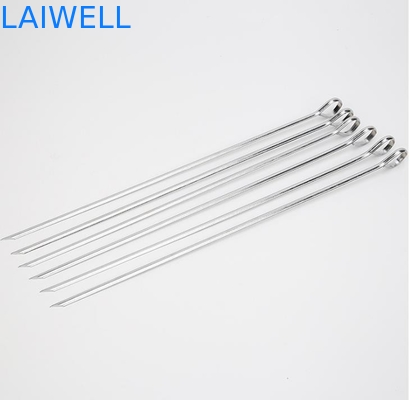 SGS Flat Wide 16.8" Reusable Grilling Kabob Skewers Metal Shish Kabob Sticks
