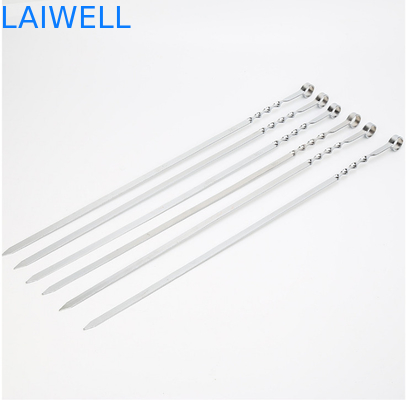 SGS Flat Wide 16.8" Reusable Grilling Kabob Skewers Metal Shish Kabob Sticks