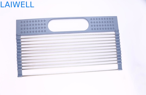 Foldable SGS 280mm 385mm Over The Sink Roll Up Dish Drying Rack