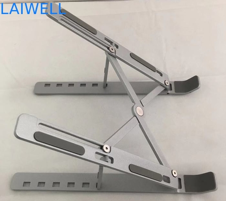 Grey  245*44*13mm Metal Laptop Stand SGS Officeworks Tablet Holder