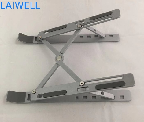 Grey  245*44*13mm Metal Laptop Stand SGS Officeworks Tablet Holder