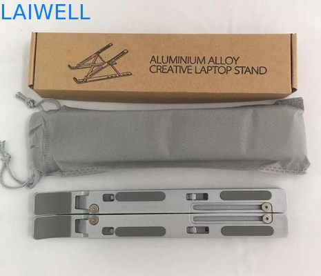 Grey  245*44*13mm Metal Laptop Stand SGS Officeworks Tablet Holder