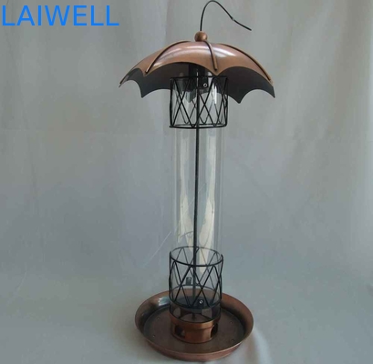 Anodizing SGS Metal Tube Bird Feeder / Glass And Metal Hummingbird Feeder