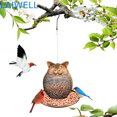 Classical Punch Press Stamping All Metal Bird Feeder Bronze Colored