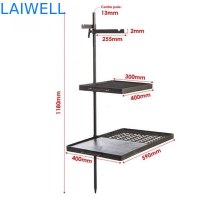 37 Inch Camping Swing Steel Barbecue Grills Campfire Hot Plate Combo