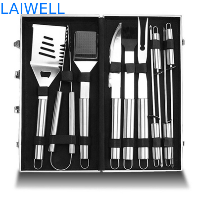 BBQ Accessories 10PCS 304 Stainless Steel Bbq Grill With Aluminum Case