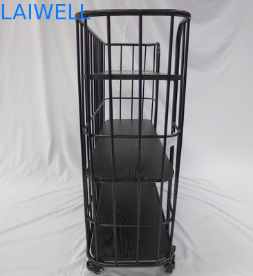 Powder Coated 13L Metal Storage Trolley On Wheels Classical Design