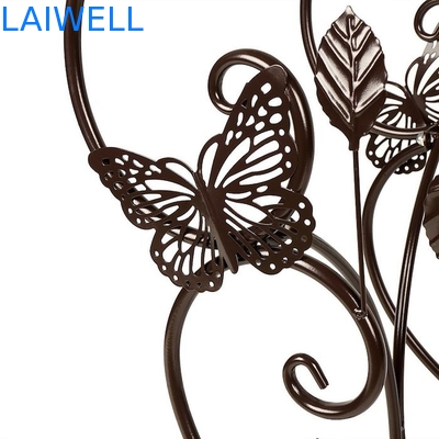Multilayer Brown Painting 26cm Metal Planter Rack  Iron Flower Pot Holder