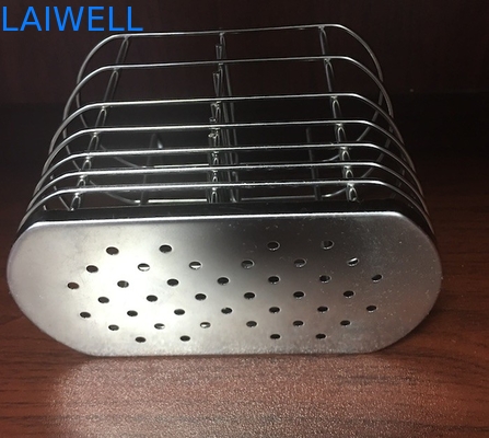 ISO Small Silver Metal Welded Wire Hanging Storage Basket 2 Compartments