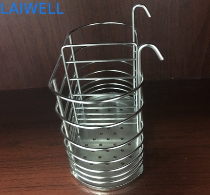 ISO Small Silver Metal Welded Wire Hanging Storage Basket 2 Compartments