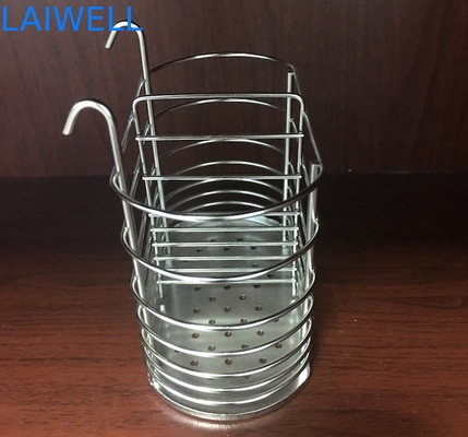 ISO Small Silver Metal Welded Wire Hanging Storage Basket 2 Compartments