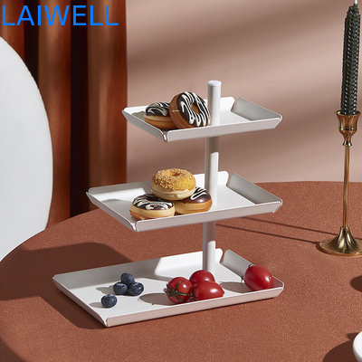 Rustproof Iron Stamping Three Layer Fruit Tray Metal Houseware Luxury