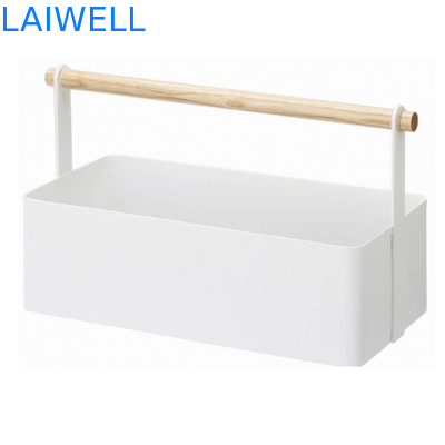 White Powder Coated 19cm Metal Houseware Iron cosmetic Storage Box