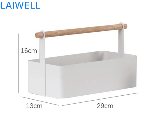 White Powder Coated 19cm Metal Houseware Iron cosmetic Storage Box