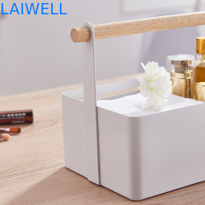 White Powder Coated 19cm Metal Houseware Iron cosmetic Storage Box