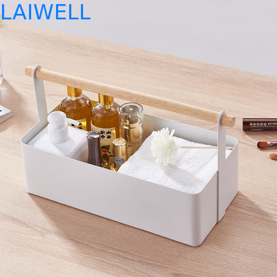 White Powder Coated 19cm Metal Houseware Iron cosmetic Storage Box