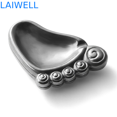 Fashion Creative Practical Silver Grey Plating Process Die Casting Zinc Alloy Vintage Pocket Ashtray 6.5*9cm