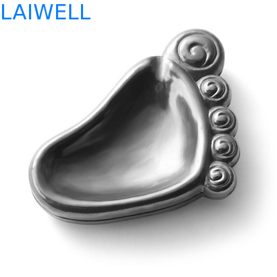 Fashion Creative Practical Silver Grey Plating Process Die Casting Zinc Alloy Vintage Pocket Ashtray 6.5*9cm