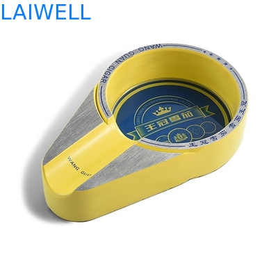 Customized Classical Grey Color Metal Pocket Ashtray For Cigar And Cigarette Lovers With Laser Engraved Logo