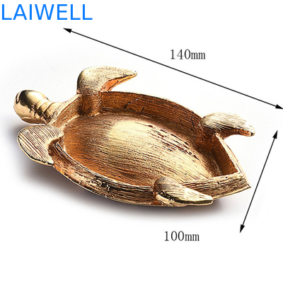 Creative Die casting 100*140mm Metal Turtle Ashtray Gold Zinc Alloy Ashtray