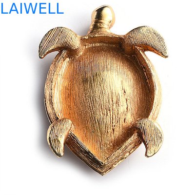 Creative Die casting 100*140mm Metal Turtle Ashtray Gold Zinc Alloy Ashtray