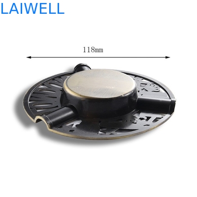 Customized Rohs 118mm Round Metal Ashtray / Portable Cigarette Ashtray