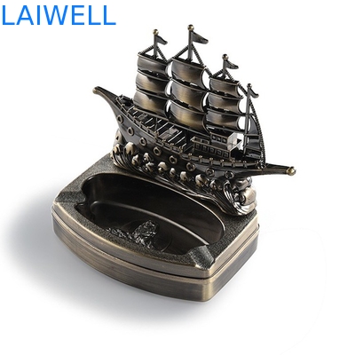 Sailboat Design 125*110*60mm Metal Pocket Ashtray Dust Proof