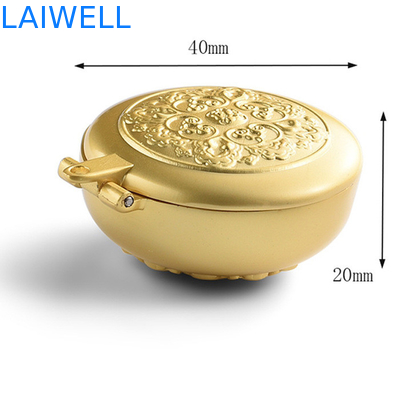 Luxury Gold Color Plating Dia 40mm Metal Pocket Ashtray Customized