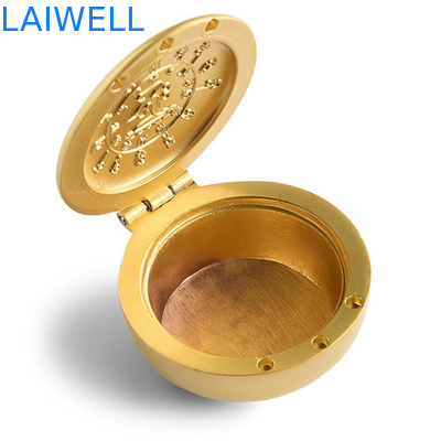 Luxury Gold Color Plating Dia 40mm Metal Pocket Ashtray Customized