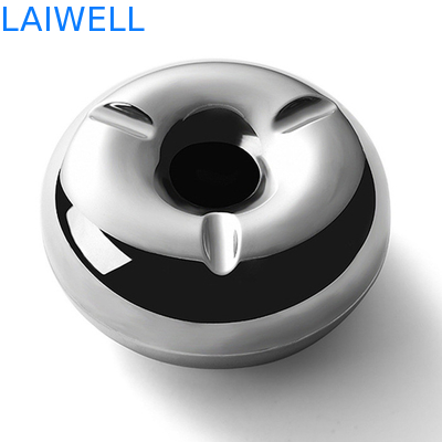 Shiny Silver 12cm Mini Pocket Ashtray Doughnut Shaped Antique Portable Ashtray